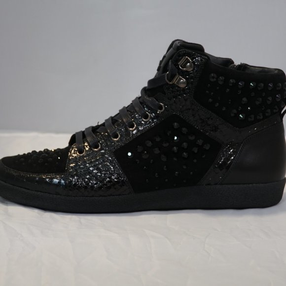 LORIBLU Studded Designer High-Top Sneakers - Picture 3 of 8